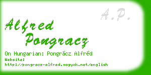 alfred pongracz business card